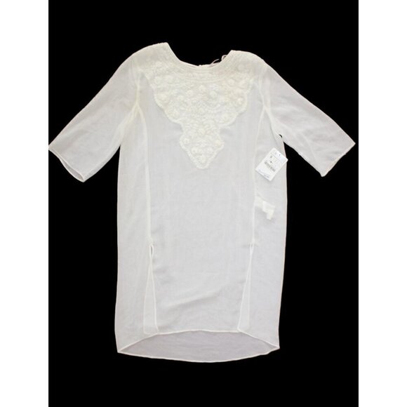 NWT Zara Embroidered Sheer women's White Top Size Small lightweight - Picture 8 of 8